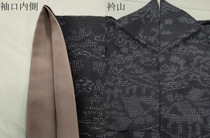 平和屋着物●結城紬　80亀甲　御所解花文　正絹　逸品　CABC8217gh