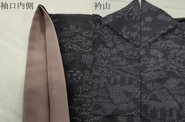 平和屋着物●結城紬　80亀甲　御所解花文　正絹　逸品　CABC8217gh