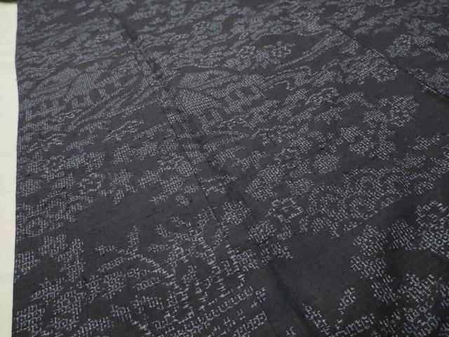 平和屋着物●結城紬　80亀甲　御所解花文　正絹　逸品　CABC8217gh