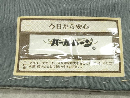 平和屋着物●訪問着 ぜんまい紬 市松霞文 正絹 逸品 CABC8221gh