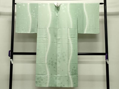 平和屋着物●長襦袢 無双仕立て 舞桜地紋 暈し染め 正絹 逸品 未使用 CABC8222gh