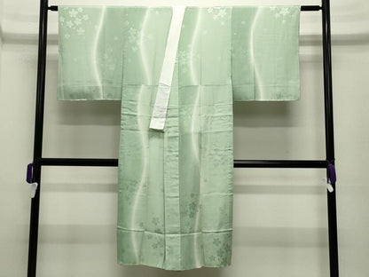 平和屋着物●長襦袢 無双仕立て 舞桜地紋 暈し染め 正絹 逸品 未使用 CABC8222gh