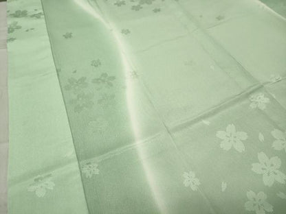 平和屋着物●長襦袢 無双仕立て 舞桜地紋 暈し染め 正絹 逸品 未使用 CABC8222gh