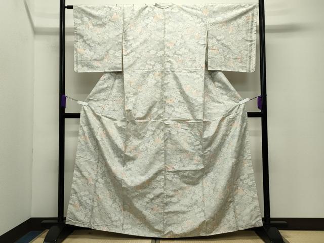 平和屋着物●上質な紬　人物花文　正絹　逸品　未使用　CABC8225gh