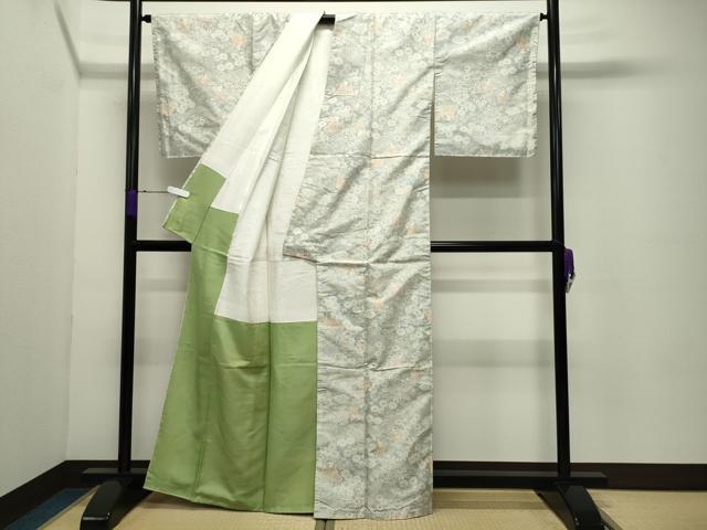平和屋着物●上質な紬　人物花文　正絹　逸品　未使用　CABC8225gh