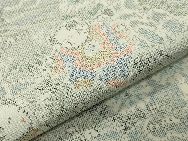 平和屋着物●上質な紬　人物花文　正絹　逸品　未使用　CABC8225gh