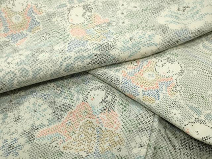 平和屋着物●上質な紬　人物花文　正絹　逸品　未使用　CABC8225gh