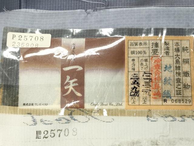 平和屋着物●訪問着 本場大島紬 遠山風景文 地紋織謹製 証紙付き 正絹 逸品 未使用 CABC8226gh