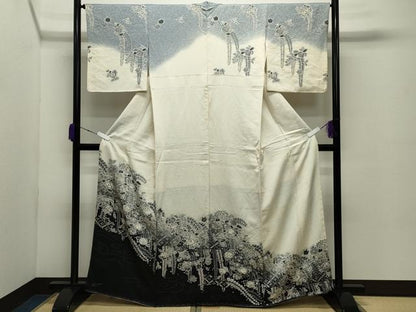 平和屋着物●訪問着 作家物 辻が花 絞り 暈し染め 金彩 正絹 逸品 CABC8230gh
