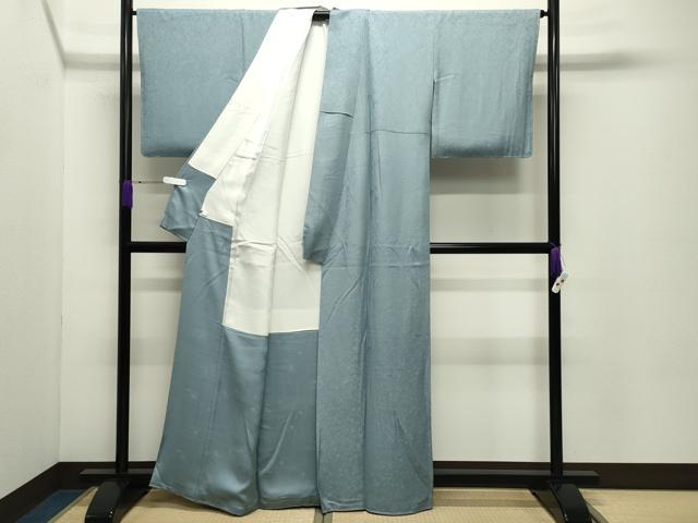 平和屋着物●上質な色無地　舞花地紋　秘色色　健勝苑扱い　正絹　逸品　未使用　CABC8231gh