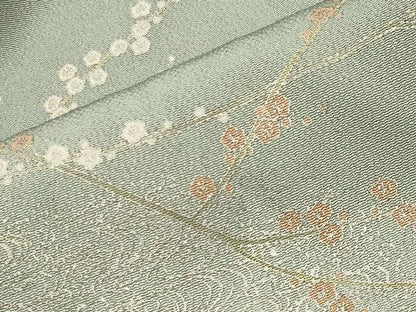 平和屋着物●松尾光琳　訪問着　流水梅図　暈し染め　銀彩　正絹　逸品　未使用　CABC8233gh