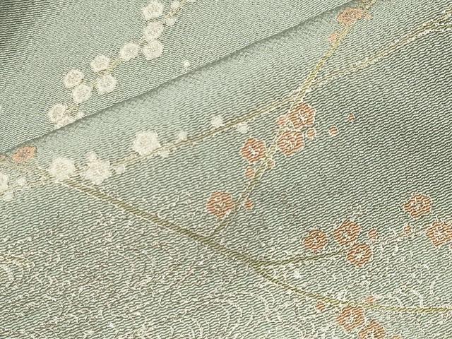 平和屋着物●松尾光琳　訪問着　流水梅図　暈し染め　銀彩　正絹　逸品　未使用　CABC8233gh