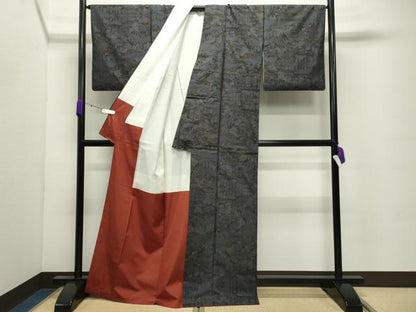 平和屋着物●本場大島紬 9マルキ 南天文 正絹 逸品 CABC8235gh