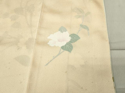 平和屋着物●訪問着　友禅　作家物　枝花文　暈し染め　正絹　逸品　CABC8237gh