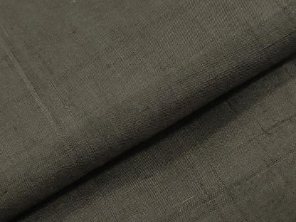 平和屋着物●男性　紬　色無地　憲法黒茶色　正絹　逸品　CABC8238gh