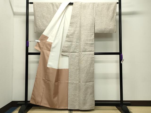 平和屋着物●本場結城紬　重要無形文化財　100亀甲　亀甲花文　正絹　逸品　CABC8240gh