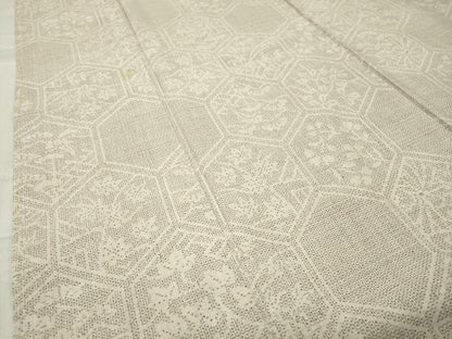 平和屋着物●本場結城紬　重要無形文化財　100亀甲　亀甲花文　正絹　逸品　CABC8240gh