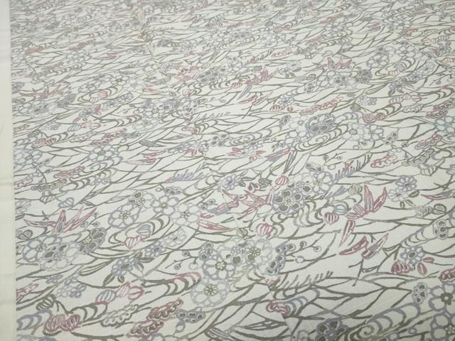 平和屋着物●上質な小紋 紬地 型染め 松竹梅文 正絹 逸品 CABC8245gh