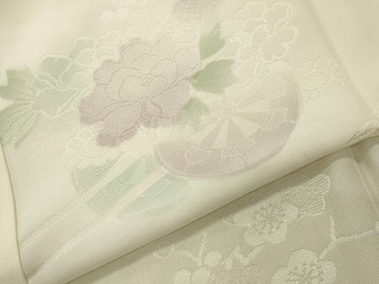 平和屋着物●長襦袢　無双仕立て　花車地紋　暈し染め　反端付き　正絹　逸品　CABC8246gh
