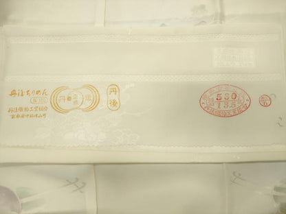 平和屋着物●長襦袢　無双仕立て　花車地紋　暈し染め　反端付き　正絹　逸品　CABC8246gh
