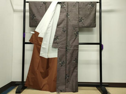 平和屋着物●本場大島紬 9マルキ 枝花文 正絹 逸品 CABC8250gh