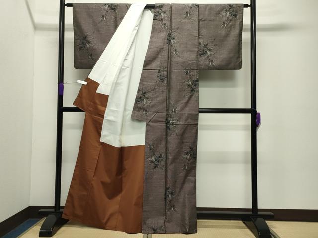 平和屋着物●本場大島紬 9マルキ 枝花文 正絹 逸品 CABC8250gh