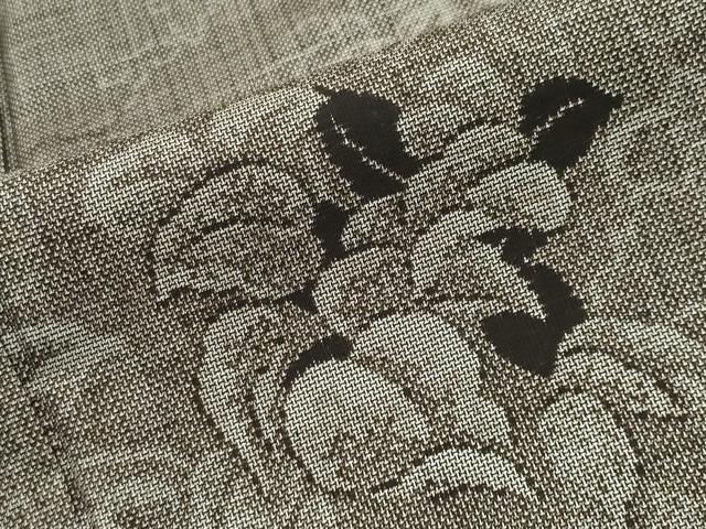 平和屋着物●本場大島紬　9マルキ　草木文　ますいわ屋扱い　反端付き　正絹　逸品　CABC8251gh