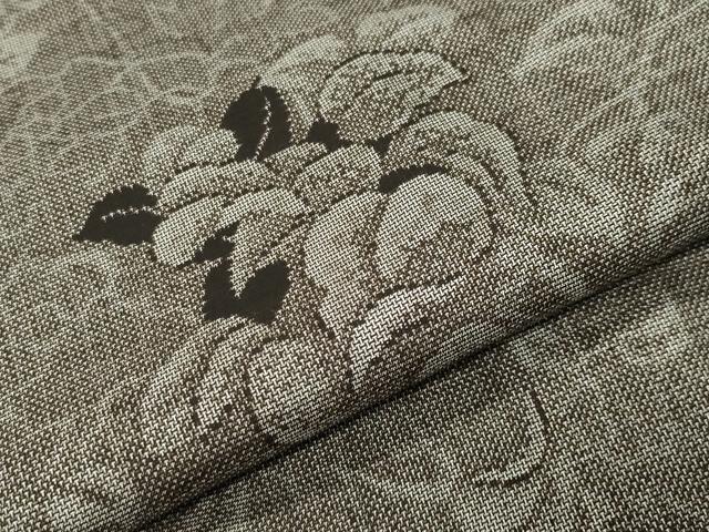 平和屋着物●本場大島紬　9マルキ　草木文　ますいわ屋扱い　反端付き　正絹　逸品　CABC8251gh