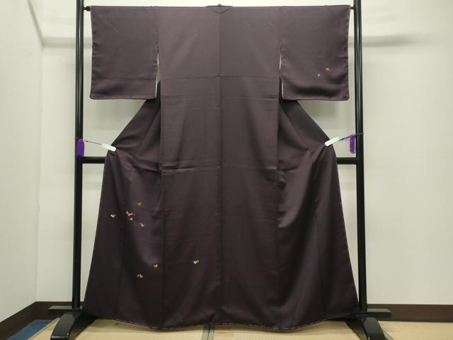 平和屋着物●訪問着　総刺繍　蔦の葉文　金糸　反端付き　正絹　逸品　未使用　CABC8252gh