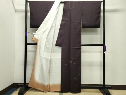 平和屋着物●訪問着　総刺繍　蔦の葉文　金糸　反端付き　正絹　逸品　未使用　CABC8252gh