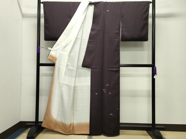 平和屋着物●訪問着　総刺繍　蔦の葉文　金糸　反端付き　正絹　逸品　未使用　CABC8252gh