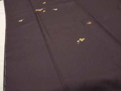 平和屋着物●訪問着　総刺繍　蔦の葉文　金糸　反端付き　正絹　逸品　未使用　CABC8252gh