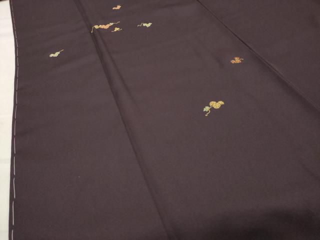 平和屋着物●訪問着　総刺繍　蔦の葉文　金糸　反端付き　正絹　逸品　未使用　CABC8252gh