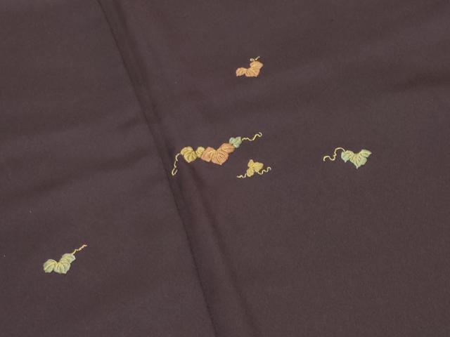 平和屋着物●訪問着　総刺繍　蔦の葉文　金糸　反端付き　正絹　逸品　未使用　CABC8252gh