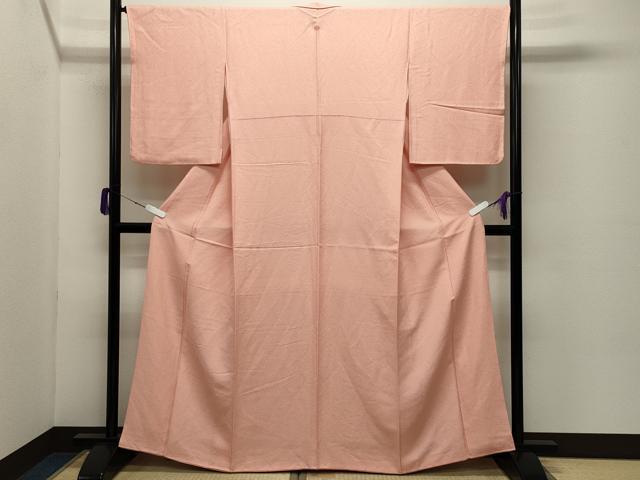 平和屋着物●上質な色無地 吉祥地紋 一斤染色 正絹 逸品 CABC8253gh