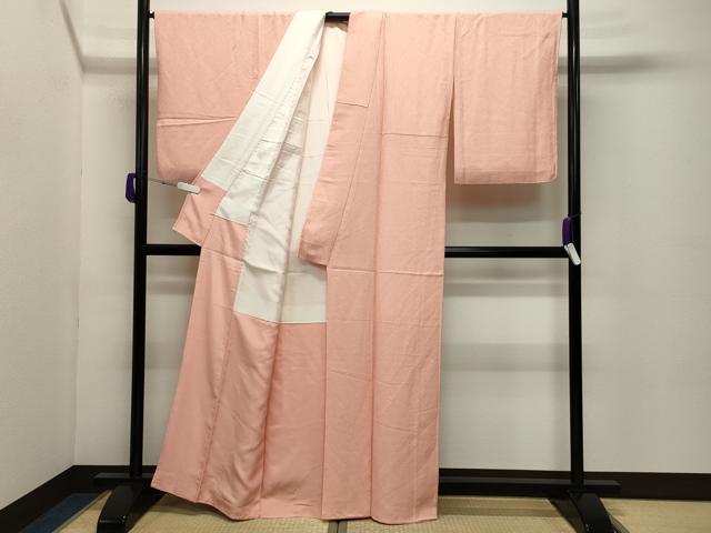 平和屋着物●上質な色無地 吉祥地紋 一斤染色 正絹 逸品 CABC8253gh