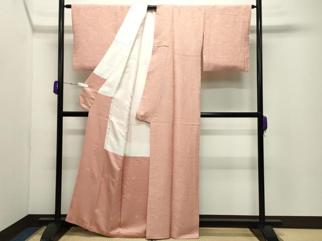 平和屋着物●上質な色無地 人物風景地紋 宍色 さが美扱い 正絹 逸品 CABC8254gh