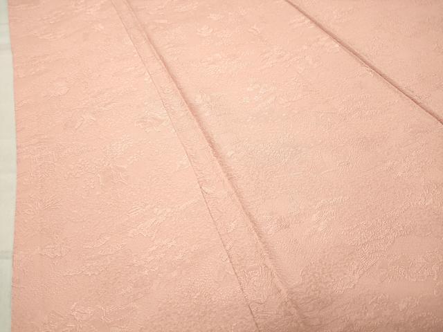 平和屋着物●上質な色無地 人物風景地紋 宍色 さが美扱い 正絹 逸品 CABC8254gh