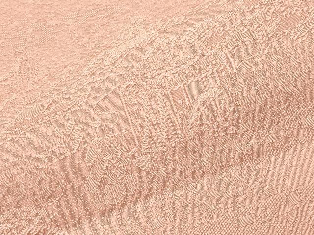 平和屋着物●上質な色無地 人物風景地紋 宍色 さが美扱い 正絹 逸品 CABC8254gh