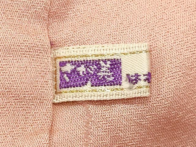 平和屋着物●上質な色無地 人物風景地紋 宍色 さが美扱い 正絹 逸品 CABC8254gh