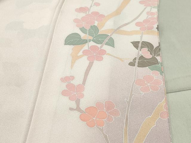 平和屋着物●訪問着　友禅　牡丹花文　暈し染め　正絹　逸品　CABC8257gh