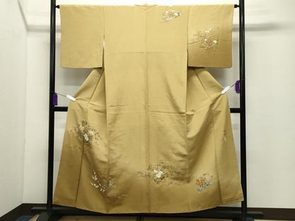 平和屋着物▼訪問着　作家物　螺鈿　花筏文　暈し染め　金彩　正絹　逸品　CABC8263gh