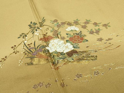 平和屋着物▼訪問着　作家物　螺鈿　花筏文　暈し染め　金彩　正絹　逸品　CABC8263gh