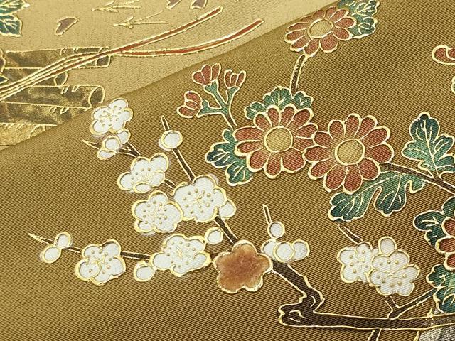 平和屋着物▼訪問着　作家物　螺鈿　花筏文　暈し染め　金彩　正絹　逸品　CABC8263gh