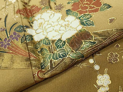 平和屋着物▼訪問着　作家物　螺鈿　花筏文　暈し染め　金彩　正絹　逸品　CABC8263gh