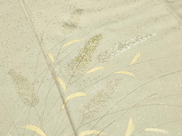 平和屋着物●訪問着　刺繍　草木文　金銀彩　三越扱い　正絹　逸品　未使用　CABC8264gh