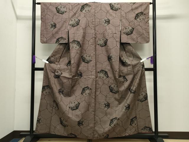 平和屋着物●本場大島紬　7マルキ　吉祥草花文　正絹　逸品　CABC8268gh