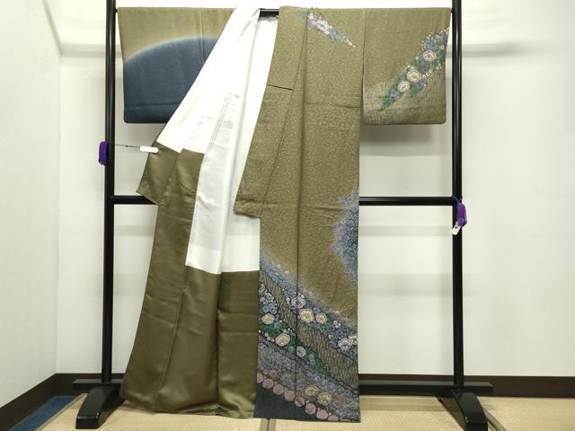 平和屋着物●訪問着　辻が花　暈し染め　金彩　正絹　逸品　CABC8291gh