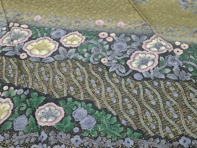 平和屋着物●訪問着　辻が花　暈し染め　金彩　正絹　逸品　CABC8291gh