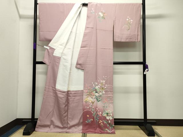 平和屋着物●訪問着　友禅　作家物　地紙人物花文　暈し染め　三越扱い　ロング丈　正絹　逸品　CABC8292gh
